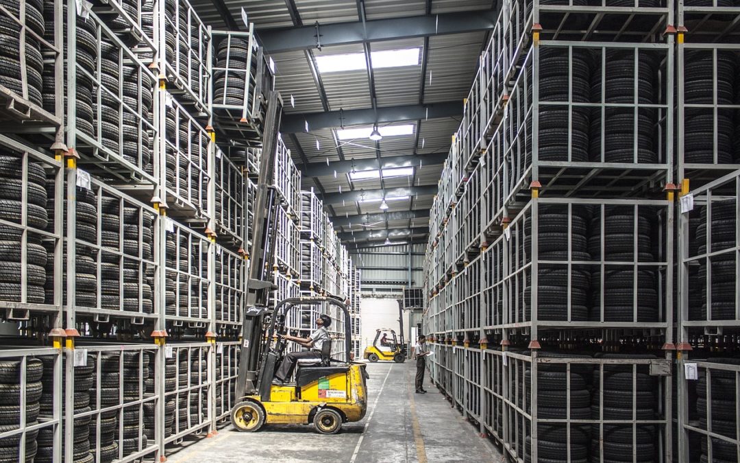 photo of the interior of a warehouse with packages